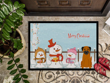 Load image into Gallery viewer, Merry Christmas Carolers Border Terrier Doormat - 24x36 Decorative Floor Mat – Indoor/Outdoor Rug with Artistic Flair BB2370JMAT