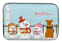 Load image into Gallery viewer, Merry Christmas Carolers Airedale Dish Drying Mat – Absorbent, Artistic Kitchen Essentials BB2372DDM