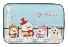 Load image into Gallery viewer, Merry Christmas Carolers Westie Dish Drying Mat – Absorbent, Artistic Kitchen Essentials BB2373DDM