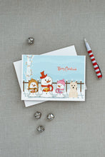 Load image into Gallery viewer, Merry Christmas Carolers Westie Greeting Cards -  Blank Note Cards – 8-Pack of Artist-Designed Cards with Envelopes