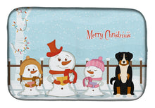 Load image into Gallery viewer, Merry Christmas Carolers Appenzeller Sennenhund Dish Drying Mat – Absorbent, Artistic Kitchen Essentials BB2374DDM