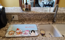 Load image into Gallery viewer, Merry Christmas Carolers Swiss Hound Dish Drying Mat – Absorbent, Artistic Kitchen Essentials BB2375DDM