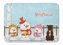 Load image into Gallery viewer, Merry Christmas Carolers Staffordshire Bull Terrier Chocolate Machine Washable Memory Foam Mat BB2379RUG