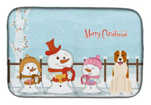 Load image into Gallery viewer, Merry Christmas Carolers Central Asian Shepherd Dog Dish Drying Mat – Absorbent, Artistic Kitchen Essentials BB2380DDM
