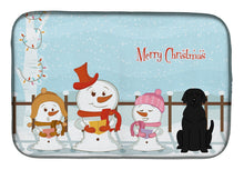 Load image into Gallery viewer, Merry Christmas Carolers Black Labrador Dish Drying Mat – Absorbent, Artistic Kitchen Essentials BB2388DDM