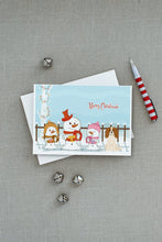Load image into Gallery viewer, Merry Christmas Carolers Cavalier Spaniel Greeting Cards -  Blank Note Cards – 8-Pack of Artist-Designed Cards with Envelopes