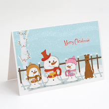 Load image into Gallery viewer, Merry Christmas Carolers Irish Terrier Greeting Cards -  Blank Note Cards – 8-Pack of Artist-Designed Cards with Envelopes