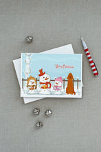 Load image into Gallery viewer, Merry Christmas Carolers Irish Setter Greeting Cards -  Blank Note Cards – 8-Pack of Artist-Designed Cards with Envelopes