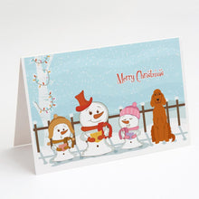 Load image into Gallery viewer, Merry Christmas Carolers Irish Setter Greeting Cards -  Blank Note Cards – 8-Pack of Artist-Designed Cards with Envelopes