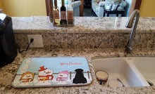 Load image into Gallery viewer, Merry Christmas Carolers Giant Schnauzer Dish Drying Mat – Absorbent, Artistic Kitchen Essentials BB2397DDM