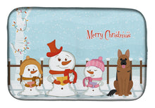 Load image into Gallery viewer, Merry Christmas Carolers German Shepherd Dish Drying Mat – Absorbent, Artistic Kitchen Essentials BB2398DDM