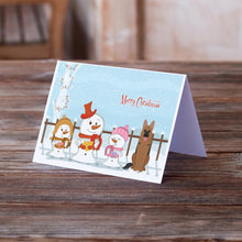 Load image into Gallery viewer, Merry Christmas Carolers German Shepherd Greeting Cards -  Blank Note Cards – 8-Pack of Artist-Designed Cards with Envelopes