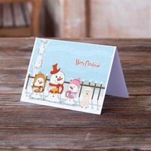 Load image into Gallery viewer, Merry Christmas Carolers Poodle White Greeting Cards -  Blank Note Cards – 8-Pack of Artist-Designed Cards with Envelopes