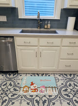 Load image into Gallery viewer, Merry Christmas Carolers Poodle White Machine Washable Memory Foam Mat BB2401RUG