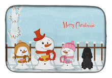 Load image into Gallery viewer, Merry Christmas Carolers Poodle Black Dish Drying Mat – Absorbent, Artistic Kitchen Essentials BB2402DDM