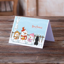 Load image into Gallery viewer, Merry Christmas Carolers Poodle Black Greeting Cards -  Blank Note Cards – 8-Pack of Artist-Designed Cards with Envelopes