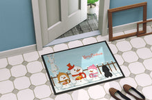Load image into Gallery viewer, Merry Christmas Carolers Poodle Black Doormat - 24x36 Decorative Floor Mat – Indoor/Outdoor Rug with Artistic Flair BB2402JMAT