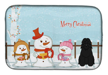 Load image into Gallery viewer, Merry Christmas Carolers Bouvier des Flandres Dish Drying Mat – Absorbent, Artistic Kitchen Essentials BB2405DDM