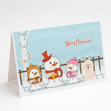 Load image into Gallery viewer, Merry Christmas Carolers Bichon Frise Greeting Cards -  Blank Note Cards – 8-Pack of Artist-Designed Cards with Envelopes