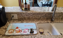 Load image into Gallery viewer, Merry Christmas Carolers Beauce Shepherd Dog Dish Drying Mat – Absorbent, Artistic Kitchen Essentials BB2411DDM