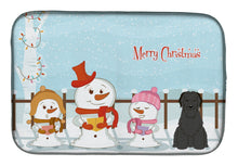 Load image into Gallery viewer, Merry Christmas Carolers Briard Black Dish Drying Mat – Absorbent, Artistic Kitchen Essentials BB2412DDM