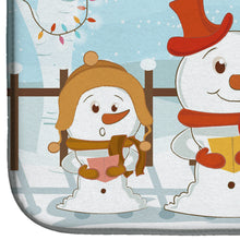 Load image into Gallery viewer, Merry Christmas Carolers Great Pyrenese Dish Drying Mat – Absorbent, Artistic Kitchen Essentials BB2414DDM