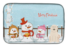 Load image into Gallery viewer, Merry Christmas Carolers Great Pyrenese Dish Drying Mat – Absorbent, Artistic Kitchen Essentials BB2414DDM