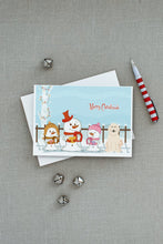 Load image into Gallery viewer, Merry Christmas Carolers Great Pyrenese Greeting Cards -  Blank Note Cards – 8-Pack of Artist-Designed Cards with Envelopes