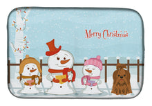 Load image into Gallery viewer, Merry Christmas Carolers Shih Tzu Chocolate Dish Drying Mat – Absorbent, Artistic Kitchen Essentials BB2417DDM