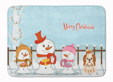 Load image into Gallery viewer, Merry Christmas Carolers Shih Tzu Red White Machine Washable Memory Foam Mat BB2418RUG