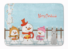 Load image into Gallery viewer, Merry Christmas Carolers Bedlington Terrier Blue Machine Washable Memory Foam Mat BB2421RUG