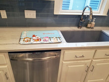 Load image into Gallery viewer, Merry Christmas Carolers Bedlington Terrier Sandy Dish Drying Mat – Absorbent, Artistic Kitchen Essentials BB2422DDM