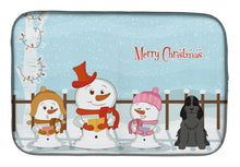 Load image into Gallery viewer, Merry Christmas Carolers Cocker Spaniel Black Dish Drying Mat – Absorbent, Artistic Kitchen Essentials BB2423DDM