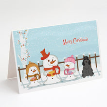 Load image into Gallery viewer, Merry Christmas Carolers Cocker Spaniel Black Greeting Cards -  Blank Note Cards – 8-Pack of Artist-Designed Cards with Envelopes