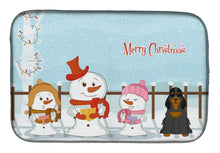 Load image into Gallery viewer, Merry Christmas Carolers Cocker Spaniel Black Tan Dish Drying Mat – Absorbent, Artistic Kitchen Essentials BB2424DDM