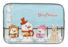 Load image into Gallery viewer, Merry Christmas Carolers Cocker Spaniel Buff Dish Drying Mat – Absorbent, Artistic Kitchen Essentials BB2425DDM