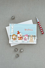 Load image into Gallery viewer, Merry Christmas Carolers Cocker Spaniel Buff Greeting Cards -  Blank Note Cards – 8-Pack of Artist-Designed Cards with Envelopes