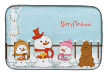 Load image into Gallery viewer, Merry Christmas Carolers Cocker Spaniel Red Dish Drying Mat – Absorbent, Artistic Kitchen Essentials BB2426DDM