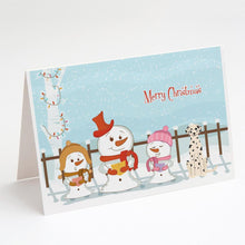 Load image into Gallery viewer, Merry Christmas Carolers Dalmatian Greeting Cards -  Blank Note Cards – 8-Pack of Artist-Designed Cards with Envelopes