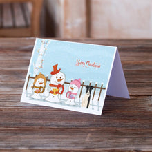 Load image into Gallery viewer, Merry Christmas Carolers Smooth Fox Terrier Greeting Cards -  Blank Note Cards – 8-Pack of Artist-Designed Cards with Envelopes
