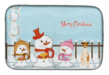 Load image into Gallery viewer, Merry Christmas Carolers Whippet Dish Drying Mat – Absorbent, Artistic Kitchen Essentials BB2430DDM