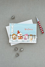 Load image into Gallery viewer, Merry Christmas Carolers Whippet Greeting Cards -  Blank Note Cards – 8-Pack of Artist-Designed Cards with Envelopes
