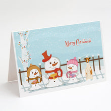 Load image into Gallery viewer, Merry Christmas Carolers Whippet Greeting Cards -  Blank Note Cards – 8-Pack of Artist-Designed Cards with Envelopes