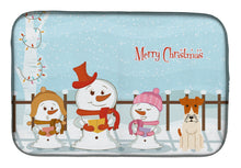 Load image into Gallery viewer, Merry Christmas Carolers Wire Fox Terrier Dish Drying Mat – Absorbent, Artistic Kitchen Essentials BB2432DDM