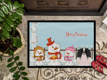 Load image into Gallery viewer, Merry Christmas Carolers Pekingnese Black White Doormat - 24x36 Decorative Floor Mat – Indoor/Outdoor Rug with Artistic Flair BB2436JMAT
