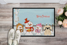 Load image into Gallery viewer, Merry Christmas Carolers Pekingnese Cream Doormat - 24x36 Decorative Floor Mat – Indoor/Outdoor Rug with Artistic Flair BB2437JMAT