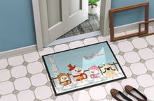 Load image into Gallery viewer, Merry Christmas Carolers Pekingnese Cream Doormat - 24x36 Decorative Floor Mat – Indoor/Outdoor Rug with Artistic Flair BB2437JMAT