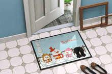 Load image into Gallery viewer, Merry Christmas Carolers Pekingnese Black Doormat - 24x36 Decorative Floor Mat – Indoor/Outdoor Rug with Artistic Flair BB2438JMAT