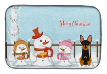 Load image into Gallery viewer, Merry Christmas Carolers English Toy Terrier Dish Drying Mat – Absorbent, Artistic Kitchen Essentials BB2440DDM