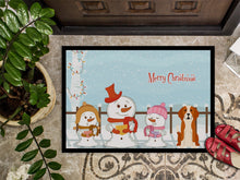 Load image into Gallery viewer, Merry Christmas Carolers English Foxhound Doormat - 24x36 Decorative Floor Mat – Indoor/Outdoor Rug with Artistic Flair BB2441JMAT